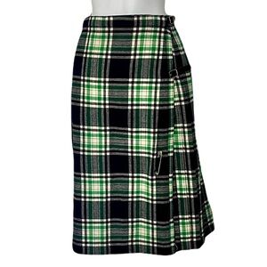 Vintage 70s Glenisla Classics 100% Wool Plaid Tartan Skirt Kilt, Size 6